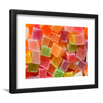 Colorful Candy And Jelly Sweet Close Up Large Art Print, Framed Art Print White Border