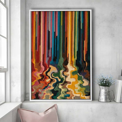 Colorful Flow Art  Vivid Depth Wall Art Print, Framed Canvas Print, Floating Frame