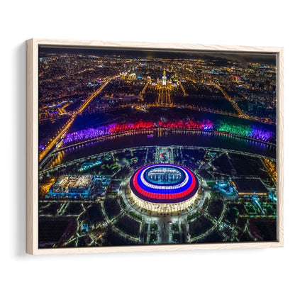 Colorful Luzhniki Stadium, Stadium Canvas, Sport Art, Framed Canvas Print Wall Art, Floating Frame