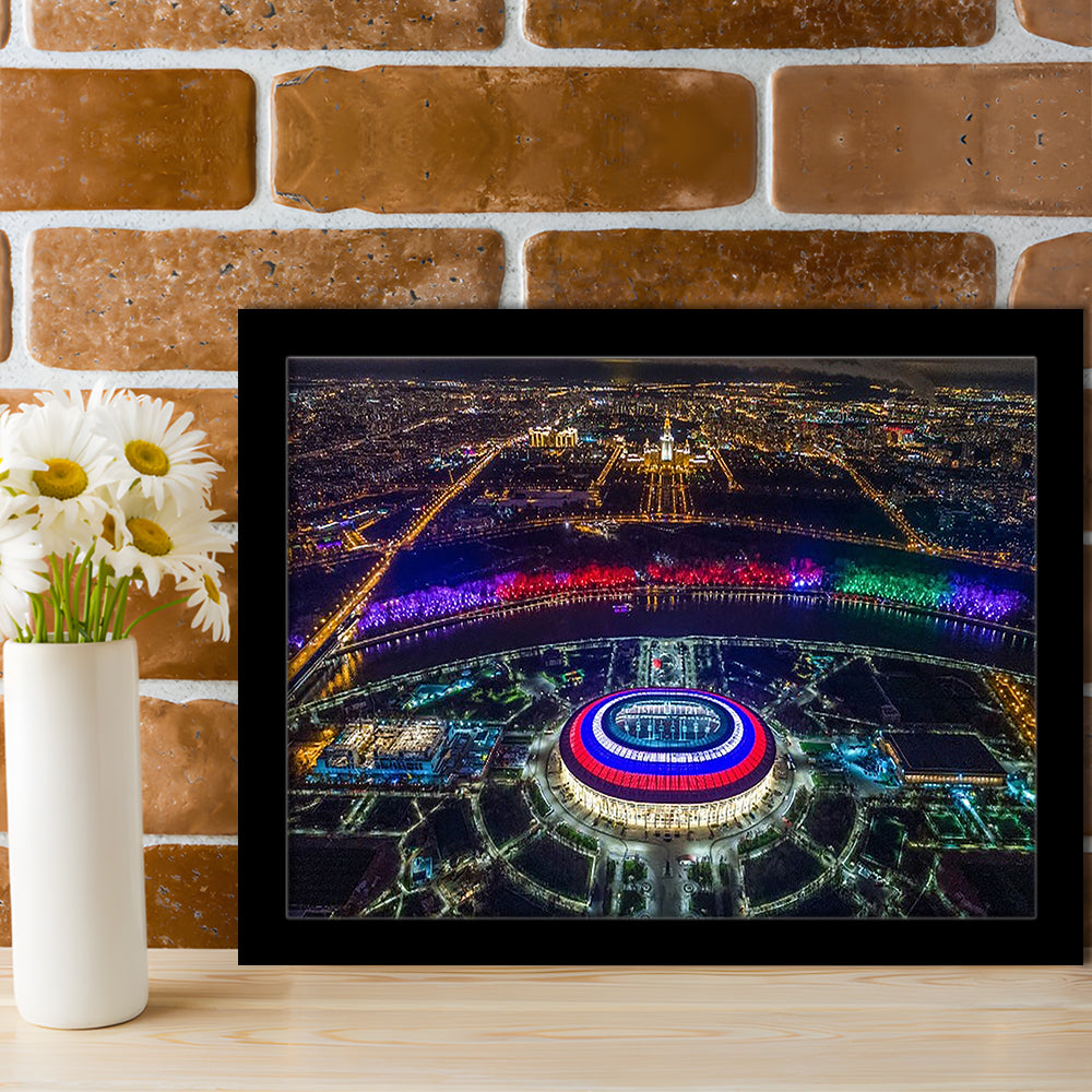 Colorful Luzhniki Stadium, Stadium Canvas, Sport Art, Gift for him, Framed Art Print Wall Decor, Picture Framed