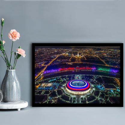 Colorful Luzhniki Stadium, Stadium Canvas, Sport Art, Gift for him, Framed Art Print Wall Decor, Picture Framed