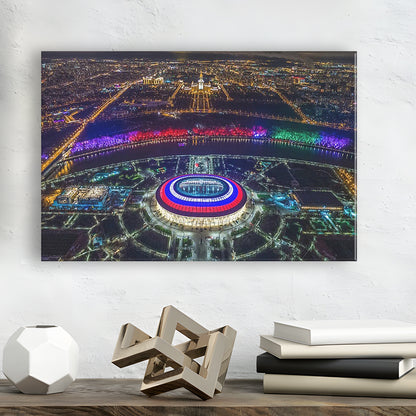 Colorful Luzhniki Stadium, Stadium Canvas, Sport Art, Gift for him, Man Cave Decor, Art Print, Canvas Print Wall Art