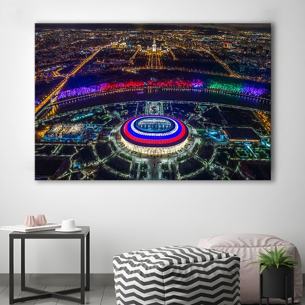 Colorful Luzhniki Stadium, Stadium Canvas, Sport Art, Gift for him, Man Cave Decor, Art Print, Canvas Print Wall Art