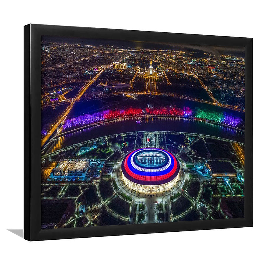 Colorful Luzhniki Stadium, Stadium Canvas, Sport Art, Gift for him, Framed Art Print Wall Decor, Picture Framed