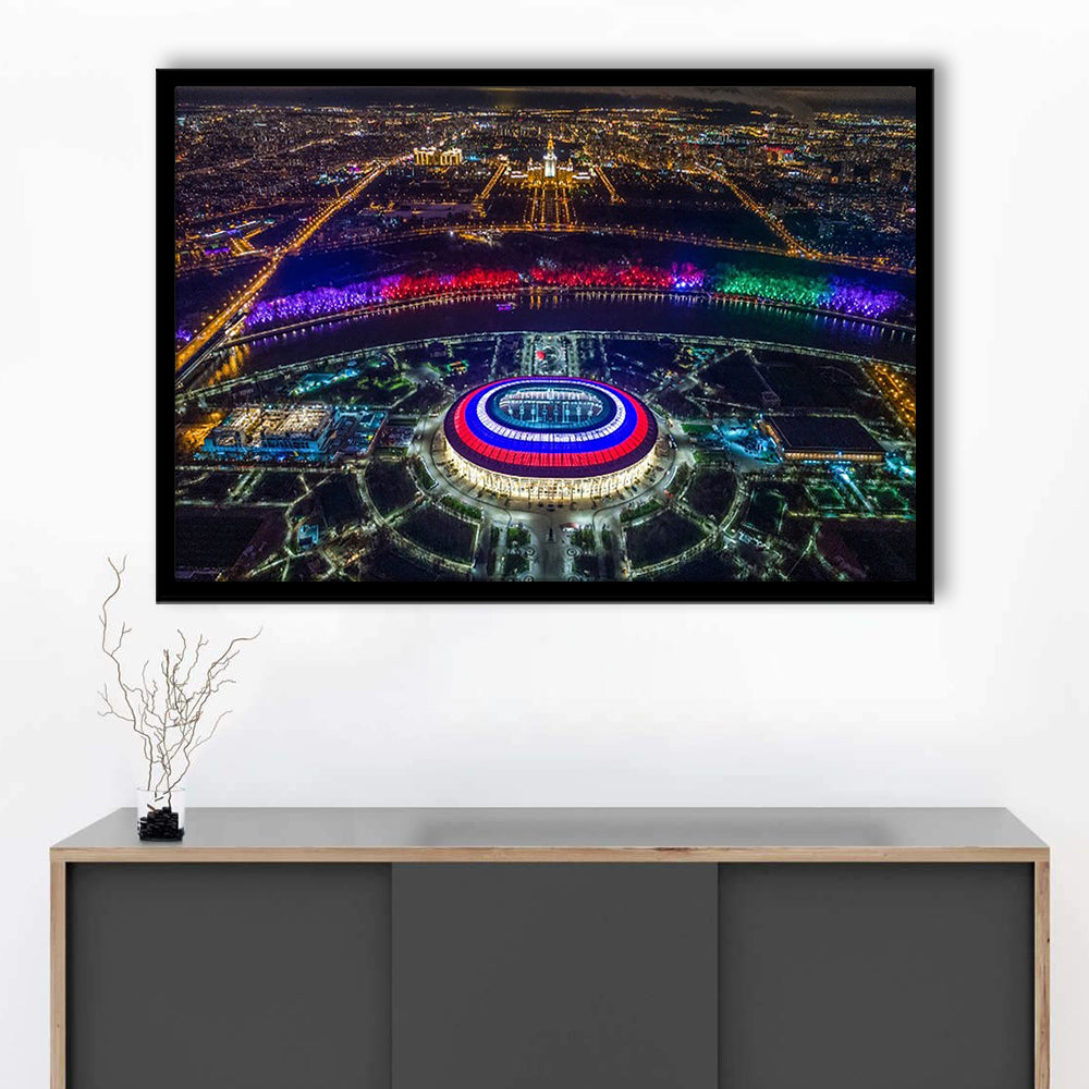 Colorful Luzhniki Stadium, Stadium Canvas, Sport Art, Gift for him, Framed Art Print Wall Decor, Picture Framed