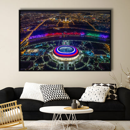 Colorful Luzhniki Stadium, Stadium Canvas, Sport Art, Framed Canvas Print Wall Art, Floating Frame