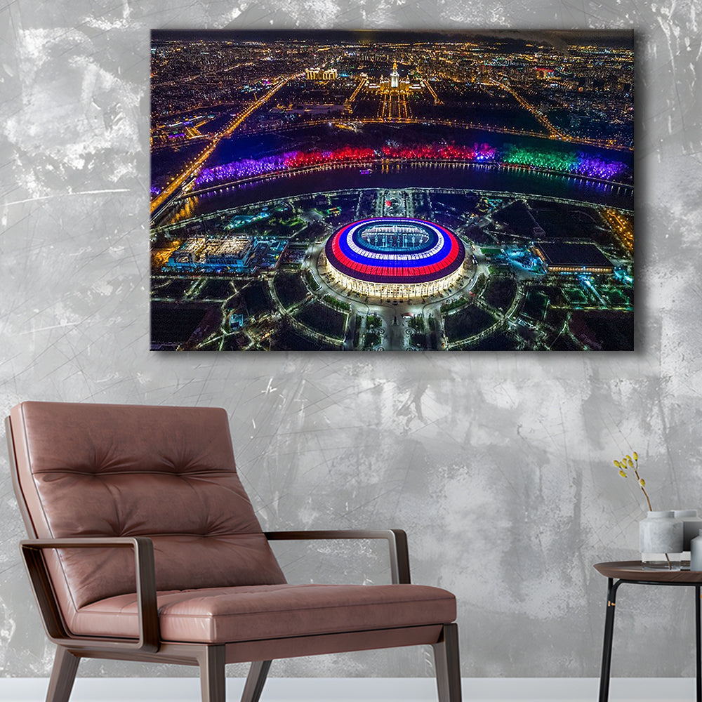 Colorful Luzhniki Stadium, Stadium Canvas, Sport Art, Gift for him, Man Cave Decor, Art Print, Canvas Print Wall Art