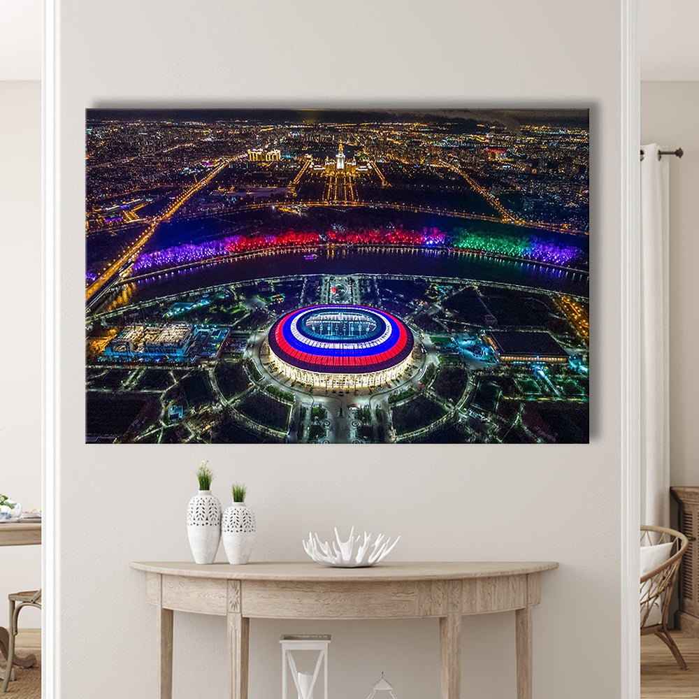 Colorful Luzhniki Stadium, Stadium Canvas, Sport Art, Gift for him, Man Cave Decor, Art Print, Canvas Print Wall Art