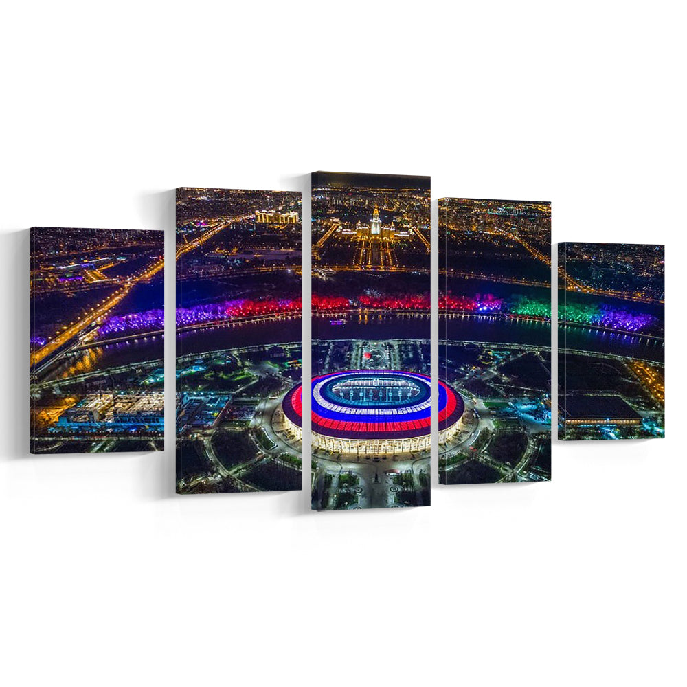 Colorful Luzhniki Stadium, Stadium Canvas, Sport Art, Gift for him, 5 Panel, Large Canvas, Canvas Print Wall Art