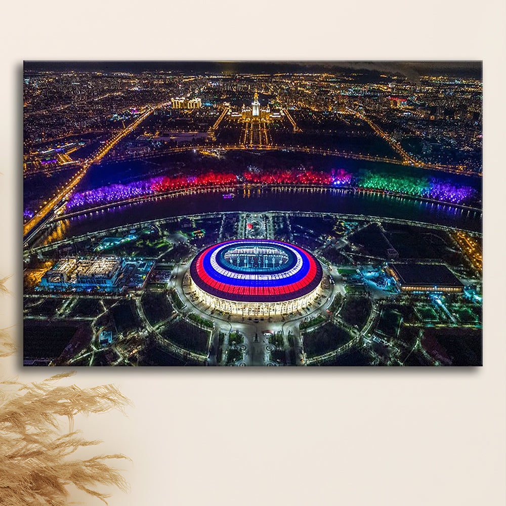 Colorful Luzhniki Stadium, Stadium Canvas, Sport Art, Gift for him, Man Cave Decor, Art Print, Canvas Print Wall Art