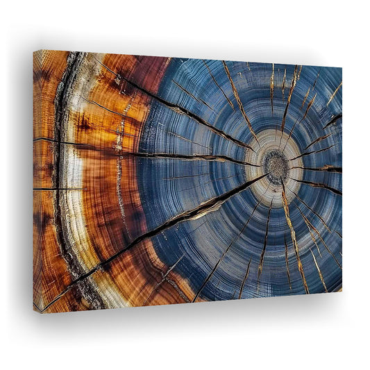 Colorful Tree Rings Canvas Print,Elegant Natural Wall Art, Cavas Print Wall Art Hom Decor