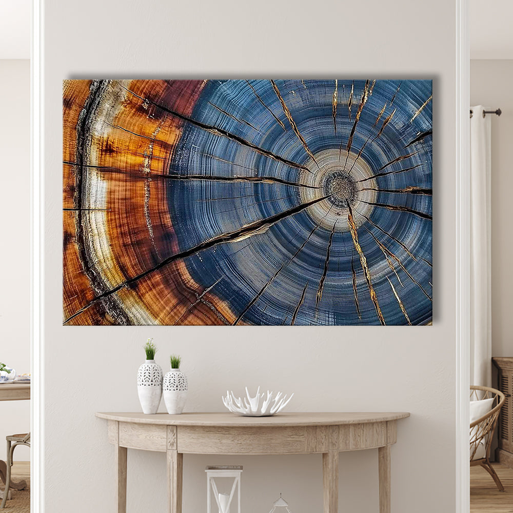 Colorful Tree Rings Canvas Print,Elegant Natural Wall Art, Cavas Print Wall Art Hom Decor