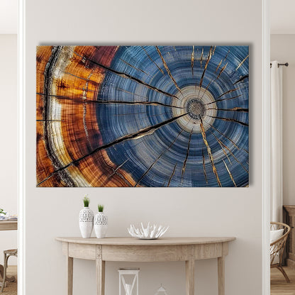 Colorful Tree Rings Canvas Print,Elegant Natural Wall Art, Cavas Print Wall Art Hom Decor