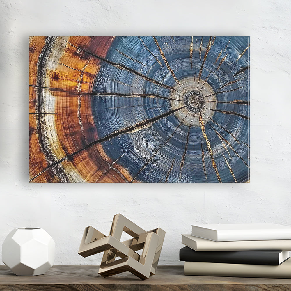 Colorful Tree Rings Canvas Print,Elegant Natural Wall Art, Cavas Print Wall Art Hom Decor