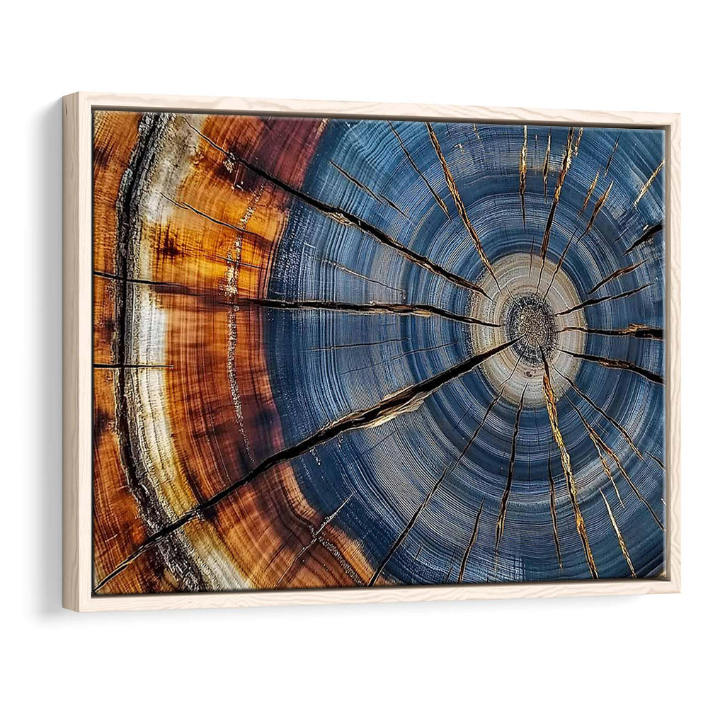 Colorful Tree Rings Canvas Print,Elegant Natural Wall Art, Framed Cavas Print, Floating Frame