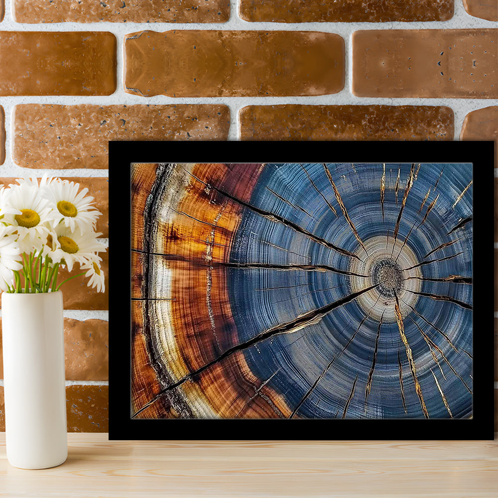 Colorful Tree Rings Art Prints,Elegant Natural Wall Art, Framed Art Print, Picture Framed