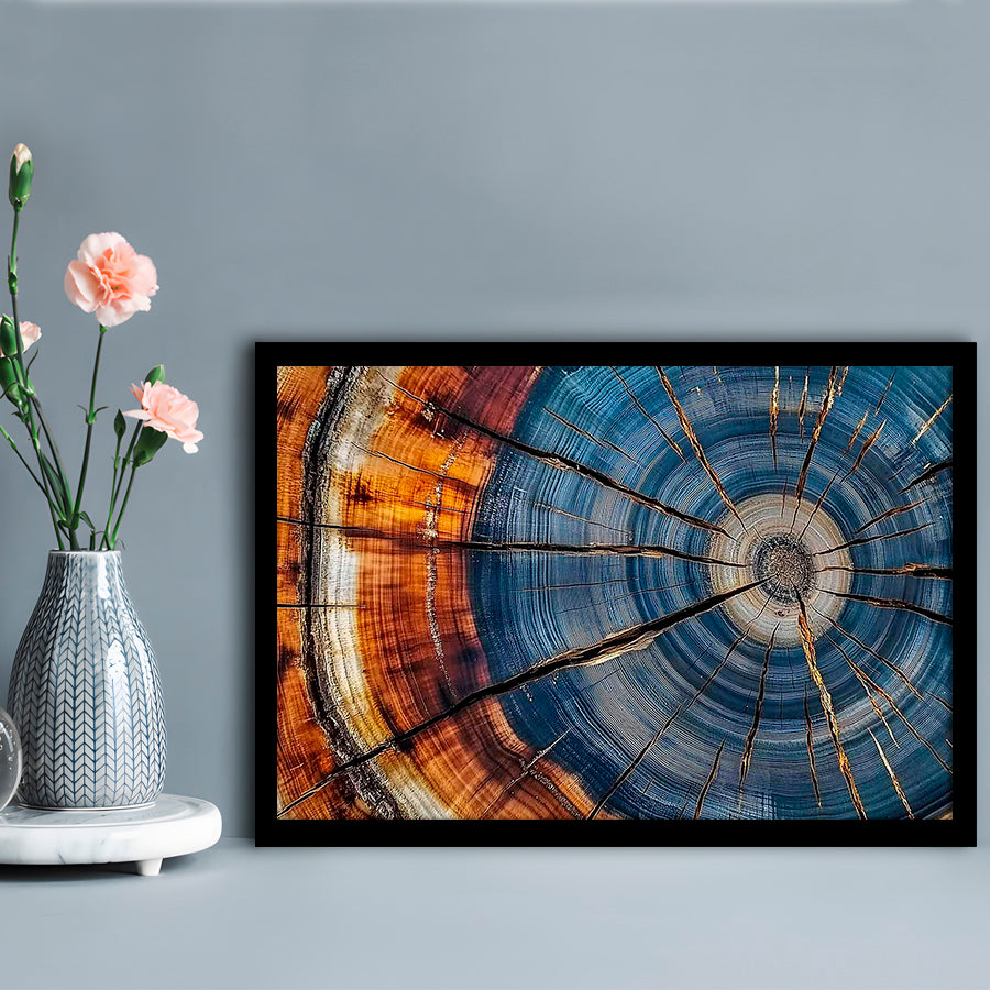 Colorful Tree Rings Art Prints,Elegant Natural Wall Art, Framed Art Print, Picture Framed