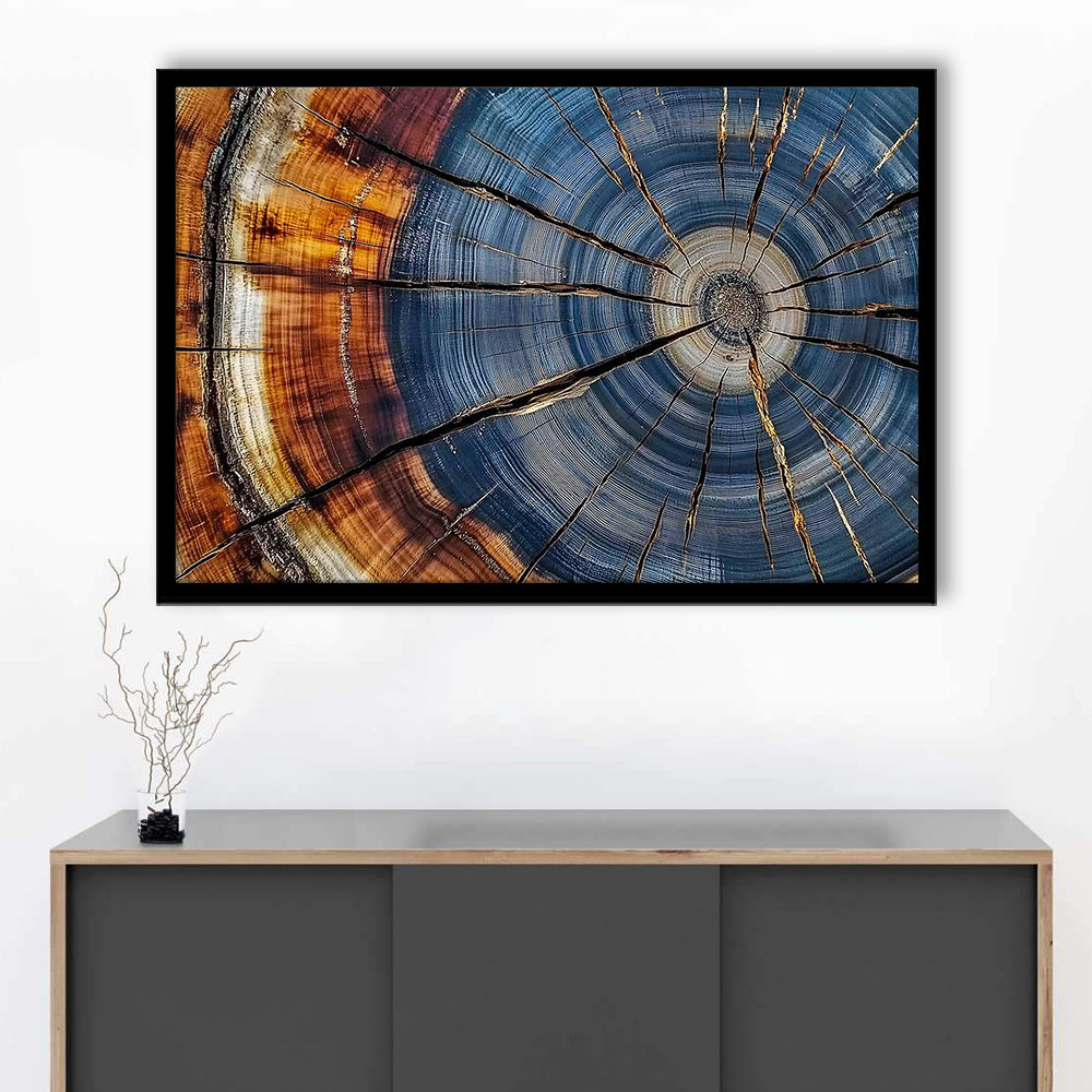 Colorful Tree Rings Art Prints,Elegant Natural Wall Art, Framed Art Print, Picture Framed