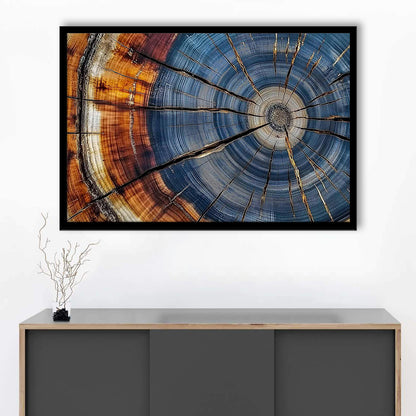 Colorful Tree Rings Art Prints,Elegant Natural Wall Art, Framed Art Print, Picture Framed
