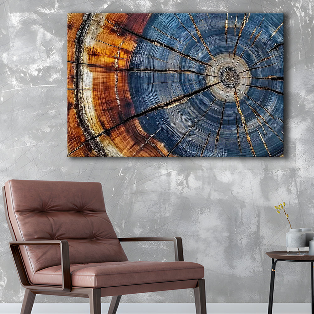 Colorful Tree Rings Canvas Print,Elegant Natural Wall Art, Cavas Print Wall Art Hom Decor