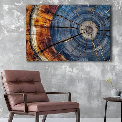 Colorful Tree Rings Canvas Print,Elegant Natural Wall Art, Cavas Print Wall Art Hom Decor