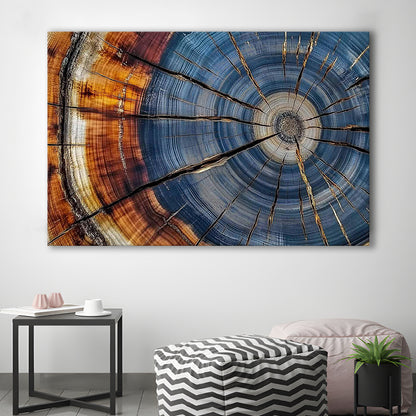 Colorful Tree Rings Canvas Print,Elegant Natural Wall Art, Cavas Print Wall Art Hom Decor