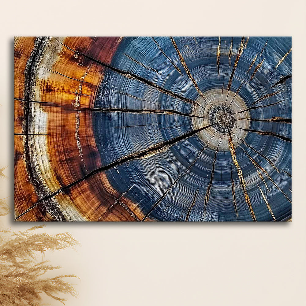 Colorful Tree Rings Canvas Print,Elegant Natural Wall Art, Cavas Print Wall Art Hom Decor