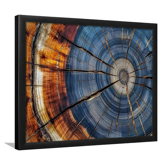 Colorful Tree Rings Art Prints,Elegant Natural Wall Art, Framed Art Print, Picture Framed