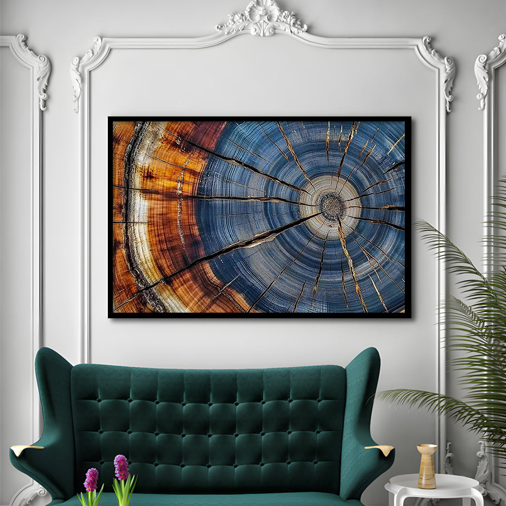 Colorful Tree Rings Art Prints,Elegant Natural Wall Art, Framed Art Print, Picture Framed