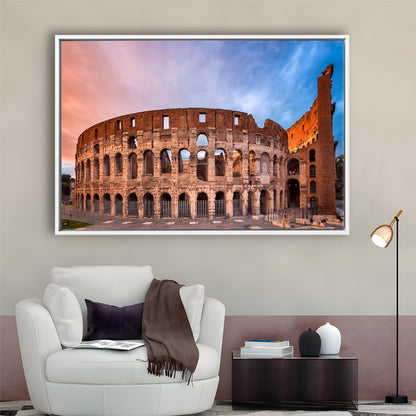 Colosseum Rome Italy, Stadium Canvas, Sport Art, Framed Canvas Print Wall Art, Floating Frame