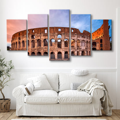 Colosseum Rome Italy, Stadium Canvas, Sport Art, Gift for him, 5 Panel, Large Canvas, Canvas Print Wall Art