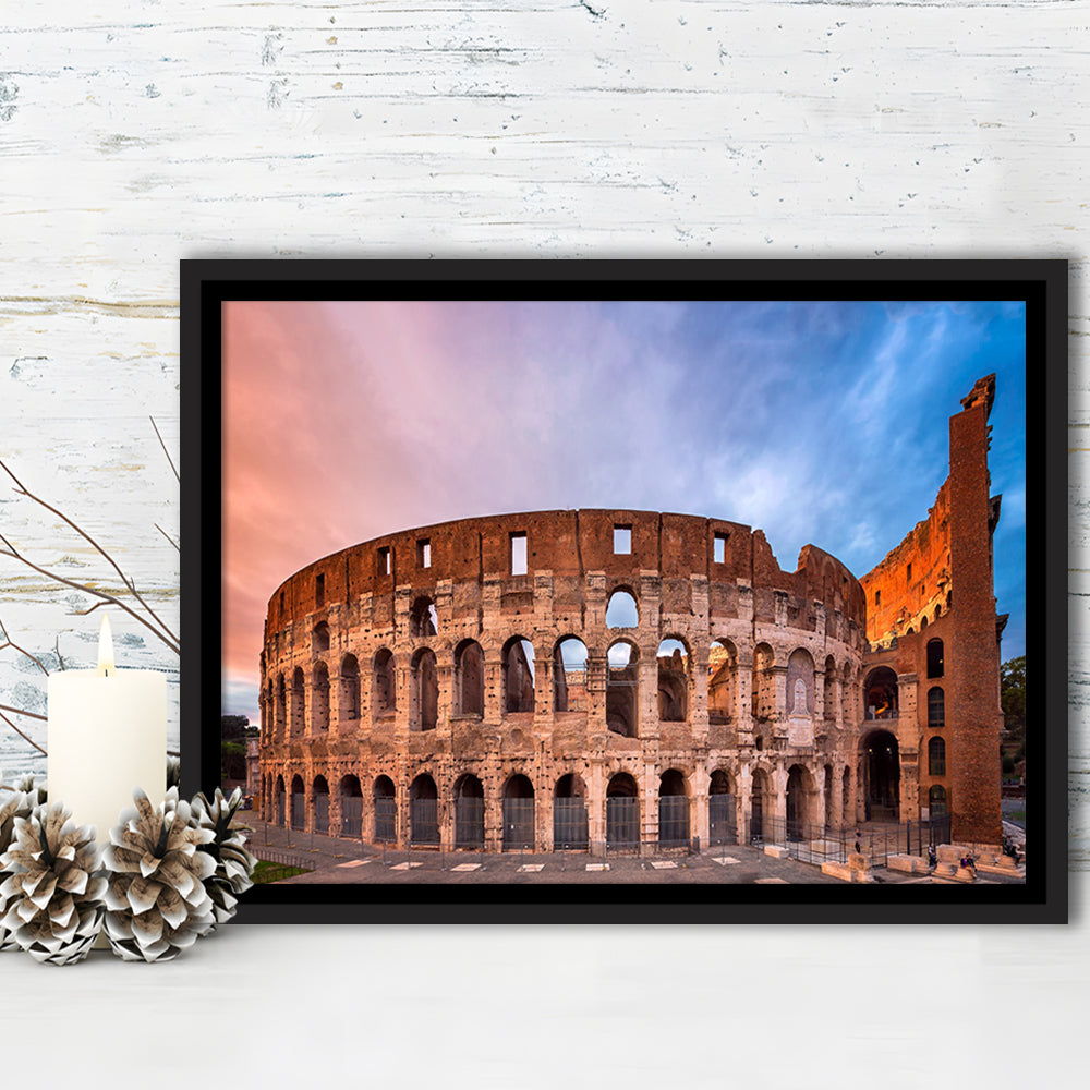 Colosseum Rome Italy, Stadium Canvas, Sport Art, Framed Canvas Print Wall Art, Floating Frame