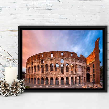 Colosseum Rome Italy, Stadium Canvas, Sport Art, Framed Canvas Print Wall Art, Floating Frame