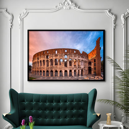 Colosseum Rome Italy, Stadium Canvas, Sport Art, Gift for him, Framed Art Print Wall Decor, Picture Framed