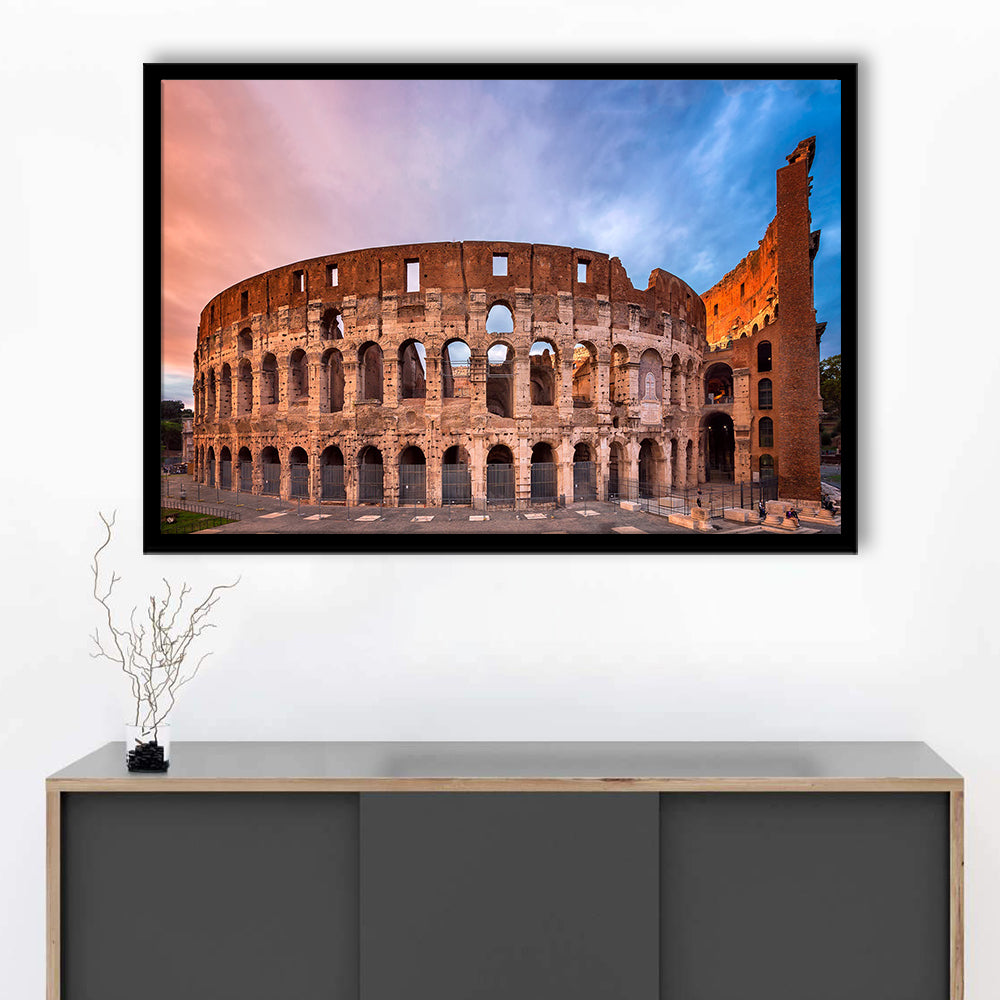 Colosseum Rome Italy, Stadium Canvas, Sport Art, Gift for him, Framed Art Print Wall Decor, Picture Framed