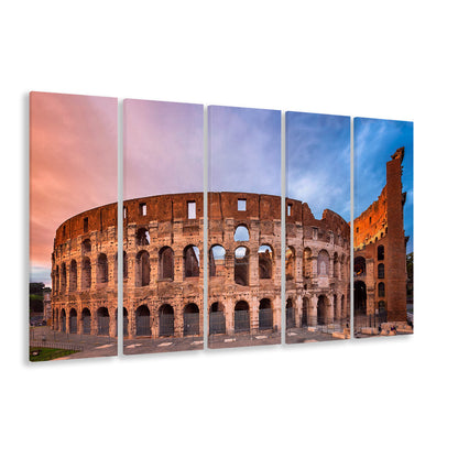 Colosseum Rome Italy, Stadium Canvas, Sport Art, 5 Panel B, Extra Large Canvas, Canvas Print Wall Art