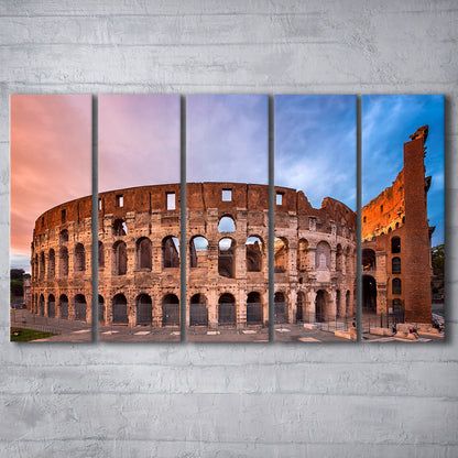 Colosseum Rome Italy, Stadium Canvas, Sport Art, 5 Panel B, Extra Large Canvas, Canvas Print Wall Art