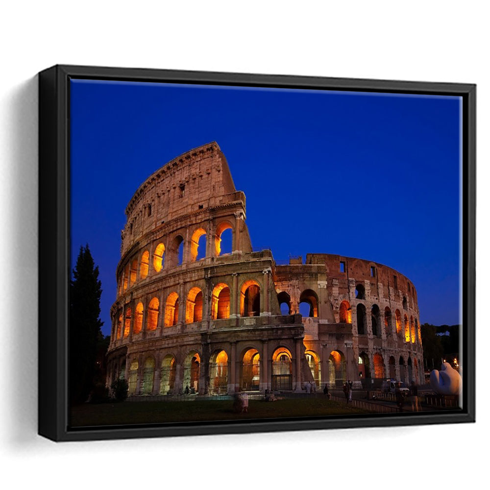 Colosseum in Italy, Stadium Canvas, Sport Art, Framed Canvas Print Wall Art, Floating Frame
