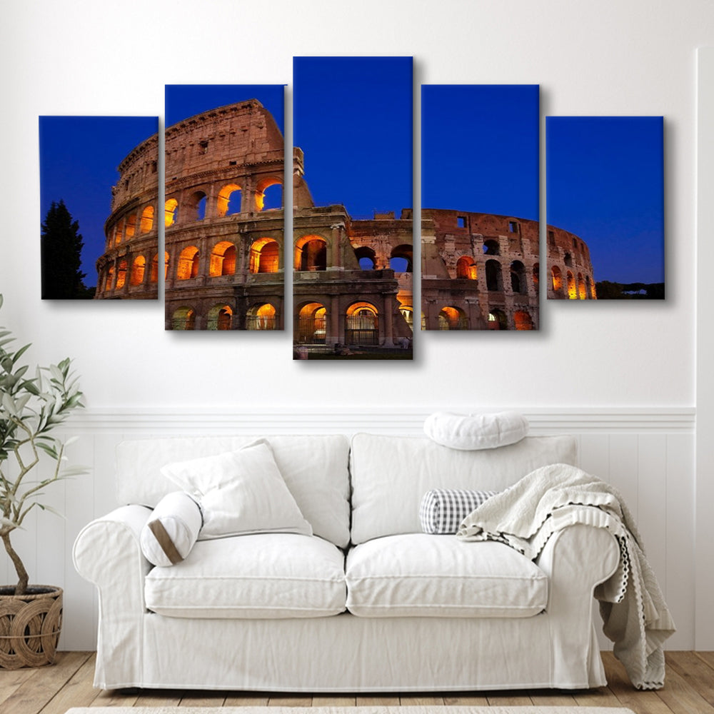 Colosseum in Italy, Stadium Canvas, Sport Art, Gift for him, 5 Panel, Large Canvas, Canvas Print Wall Art