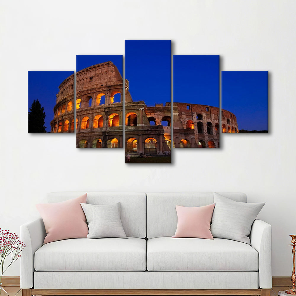 Colosseum in Italy, Stadium Canvas, Sport Art, Gift for him, 5 Panel, Large Canvas, Canvas Print Wall Art