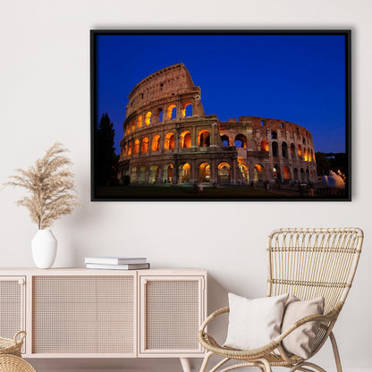 Colosseum in Italy, Stadium Canvas, Sport Art, Framed Canvas Print Wall Art, Floating Frame