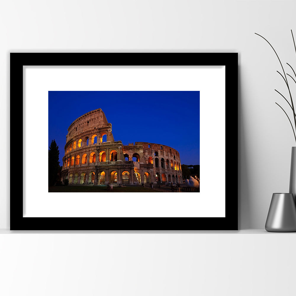 Colosseum in Italy, Stadium Canvas, Sport Art, Gift for him, White Border Framed Art Print Wall Decor