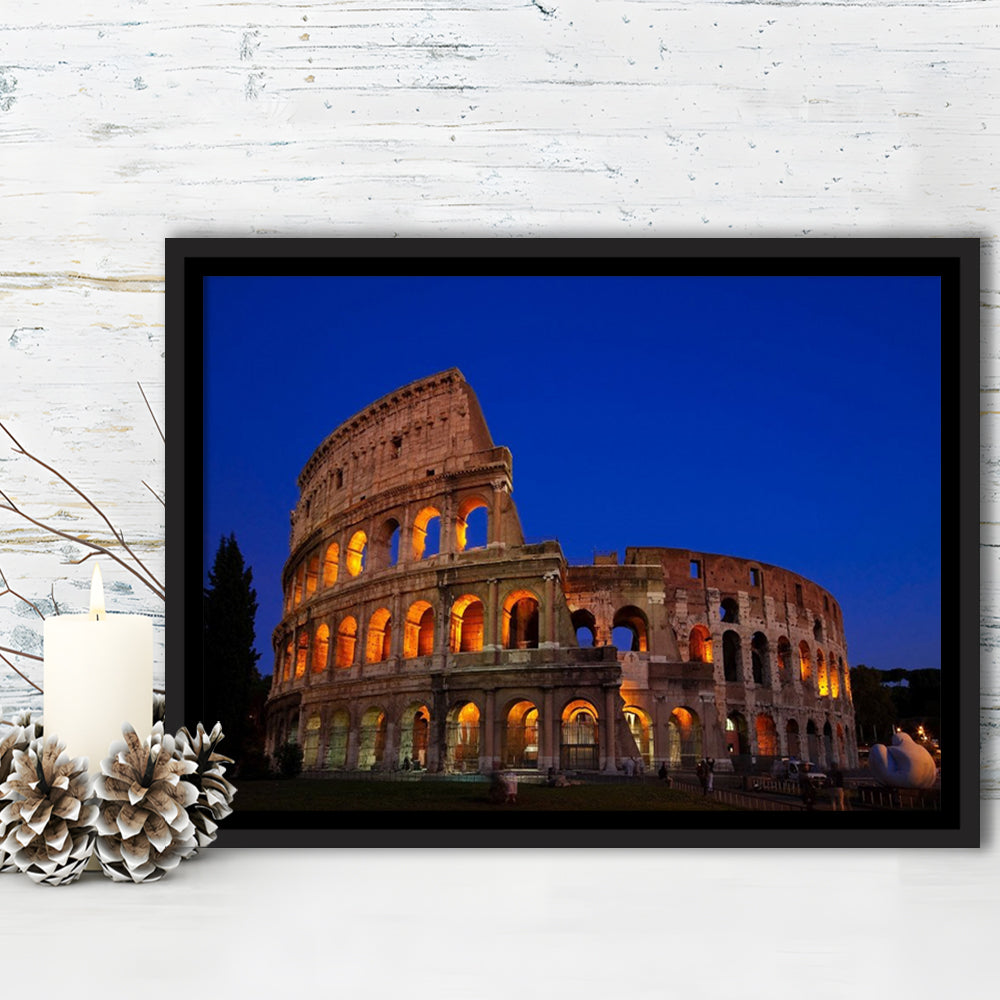 Colosseum in Italy, Stadium Canvas, Sport Art, Framed Canvas Print Wall Art, Floating Frame