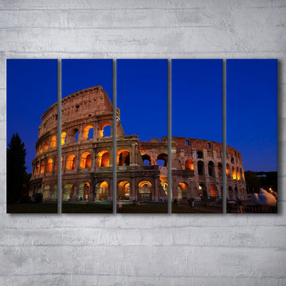Colosseum in Italy, Stadium Canvas, Sport Art, 5 Panel B, Extra Large Canvas, Canvas Print Wall Art