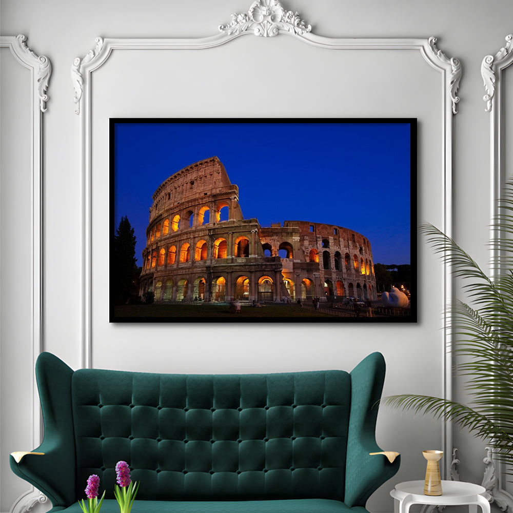 Colosseum in Italy, Stadium Canvas, Sport Art, Gift for him, Framed Art Print Wall Decor, Picture Framed