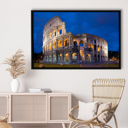 Colosseum in Rome Italy, Stadium Canvas, Sport Art, Framed Canvas Print Wall Art, Floating Frame