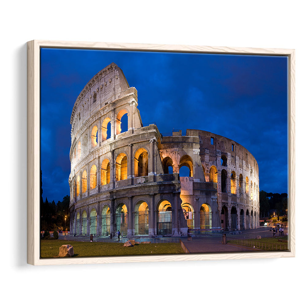 Colosseum in Rome Italy, Stadium Canvas, Sport Art, Framed Canvas Print Wall Art, Floating Frame