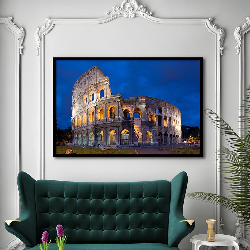 Colosseum in Rome Italy, Stadium Canvas, Sport Art, Gift for him, Framed Art Print Wall Decor, Picture Framed