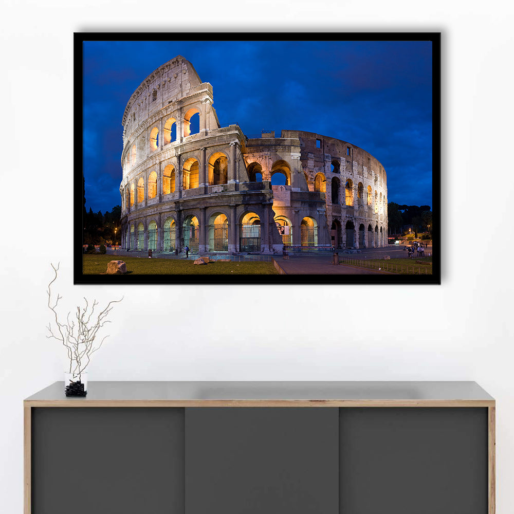 Colosseum in Rome Italy, Stadium Canvas, Sport Art, Gift for him, Framed Art Print Wall Decor, Picture Framed