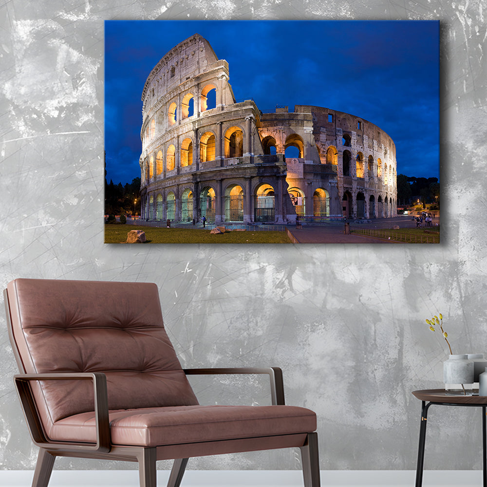 Colosseum in Rome Italy, Stadium Canvas, Sport Art, Gift for him, Man Cave Decor, Art Print, Canvas Print Wall Art
